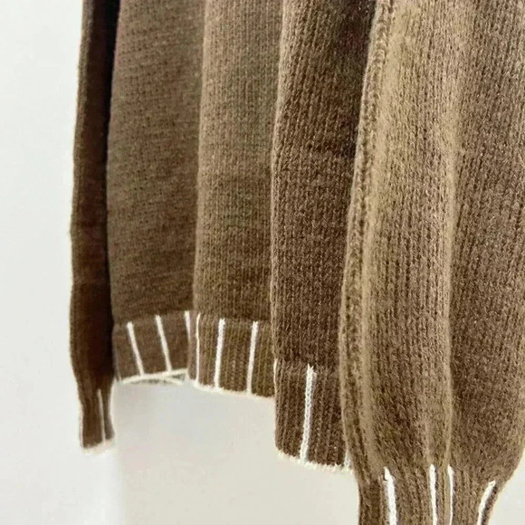 Khaki Casual Women's Oversized Drop Shoulder Long Sleeve Round Neck Sweater - Picture 5 of 5